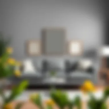 Color palette showcasing compatible wall paint options for grey sofas