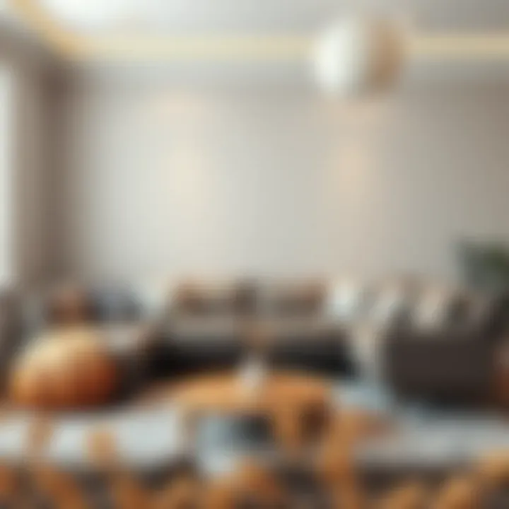 Cozy interior with grey sofas and a neutral wall paint