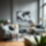 Stylish gray sofa set in a modern living room