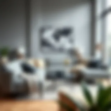 Contemporary Gray Sofa Set Stylish gray sofa set in a modern living room