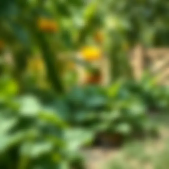 Lush green vegetable garden in summer