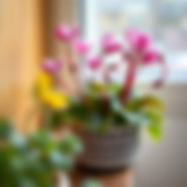 Thriving Cyclamen Plant Healthy cyclamen plant thriving in a decorative pot