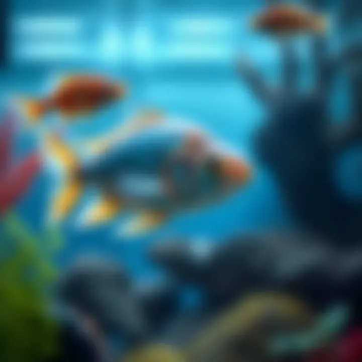 Healthy fish swimming in a well-maintained aquarium