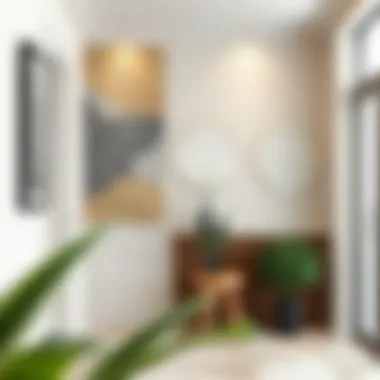 Elegant materials used in hallway wall decoration