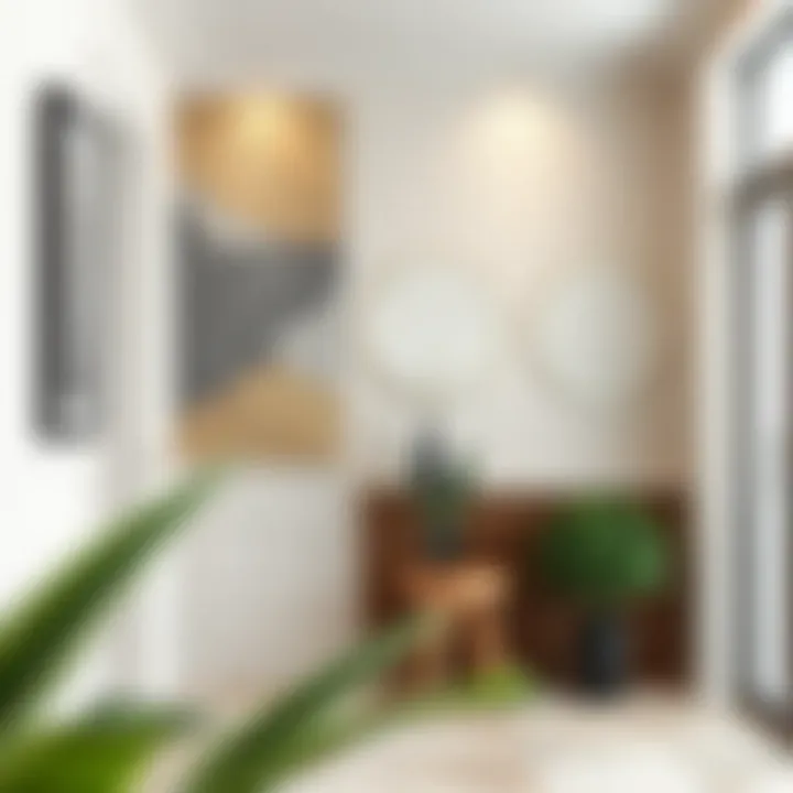 Elegant materials used in hallway wall decoration