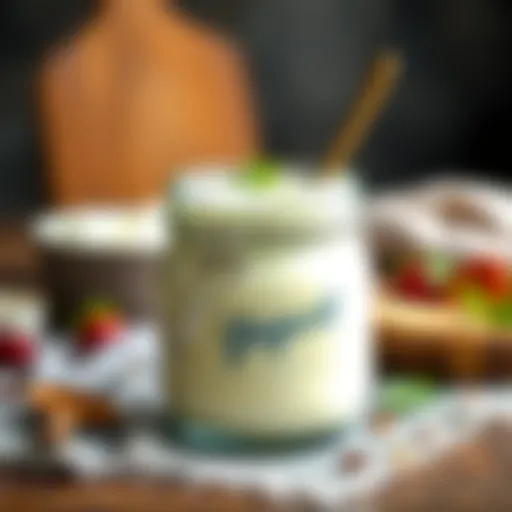 Homemade yogurt in a glass jar