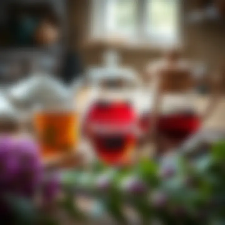 Brewing Tools for Linden Tea A selection of tools and materials for brewing linden tea