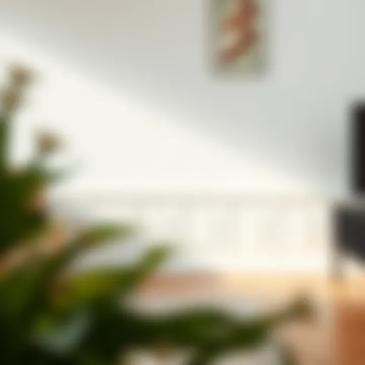 Installation of white skirting board in a living room