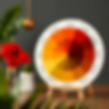 Color wheel displaying the primary colors that combine to form brown