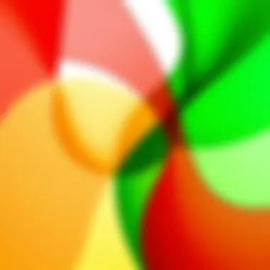 A vibrant abstract representation of red and green merging