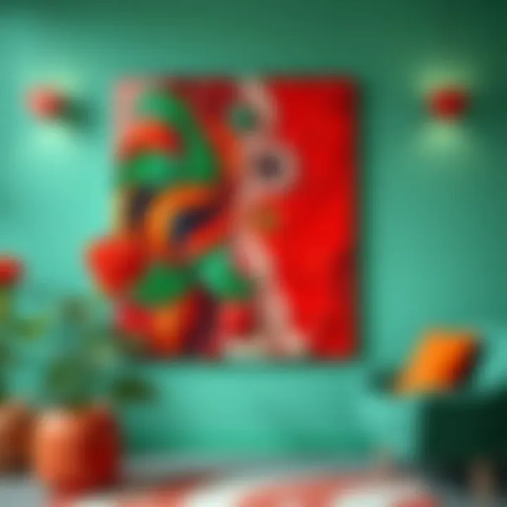 Art piece that creatively uses red and green colors