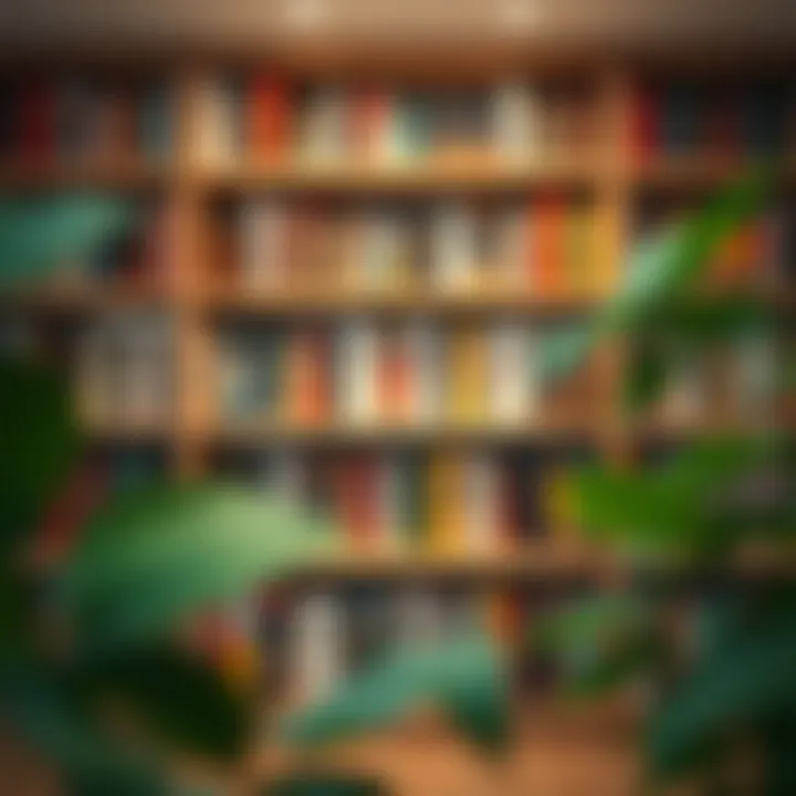 An aesthetically pleasing bookshelf filled with diverse books