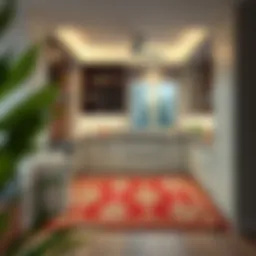 Elegant kitchen rug enhancing decor