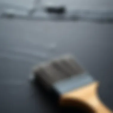 Dark Gray Paint Finish and Texture Close-up of dark gray paint texture with a brush