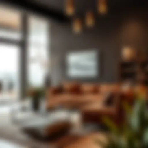 Deep Brown Elegance in Modern Design Deep brown hue in a modern living room setting