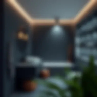 Sleek Modern Bathroom with Deep Hues Sleek modern bathroom featuring deep hues and minimalist decor