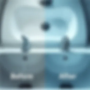 Before and after comparison of sink cleanliness