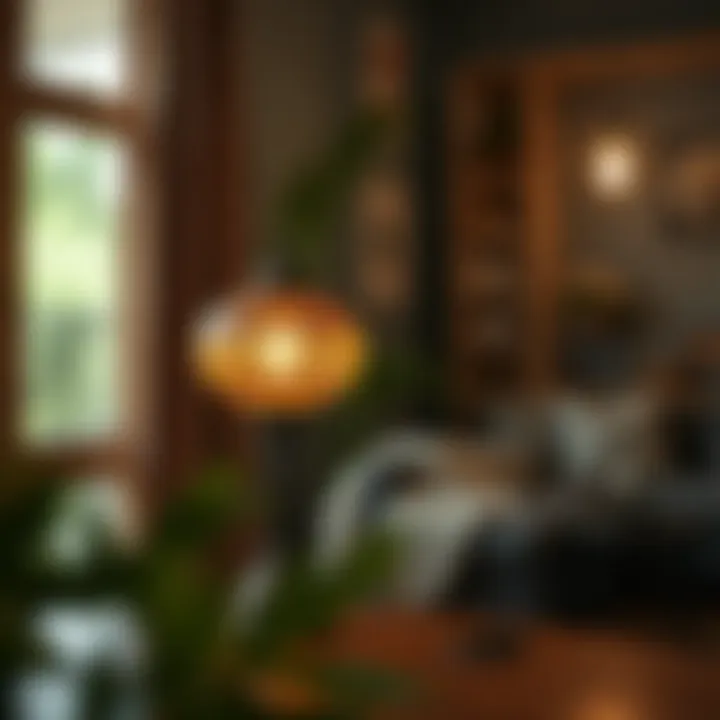 Ambient lighting effect created by a decorative lamp