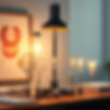Elegant desk lamp design showcasing various bulb types