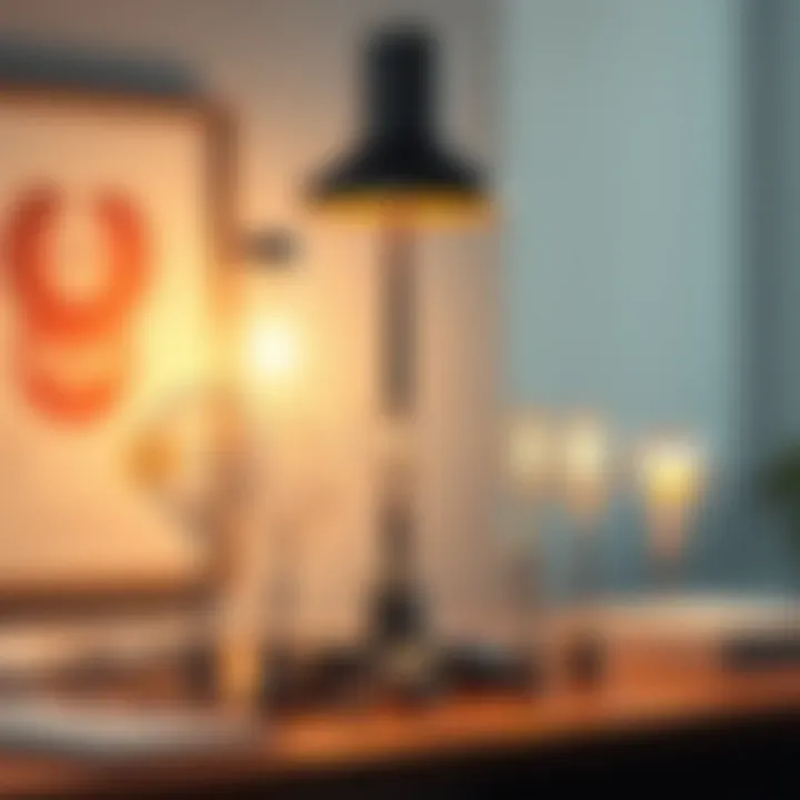 Elegant desk lamp design showcasing various bulb types