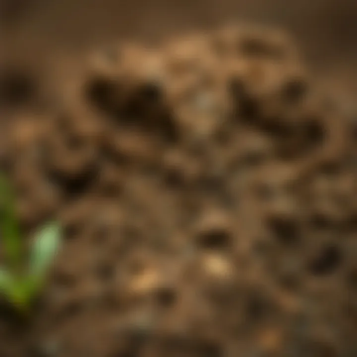 Detailed Soil Texture Close-up of soil showcasing its texture and composition
