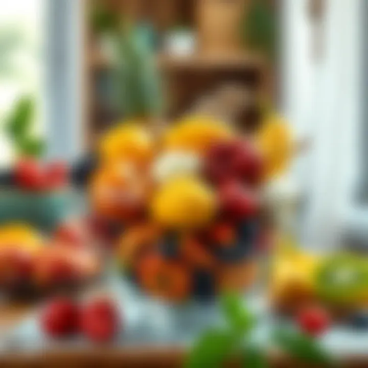 Vibrant Fruit Bowl A vibrant fruit bowl filled with assorted fresh fruits