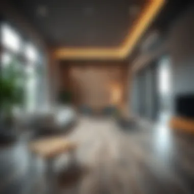 Modern Interior Featuring Laminate Flooring Interior design with laminate flooring in a modern space