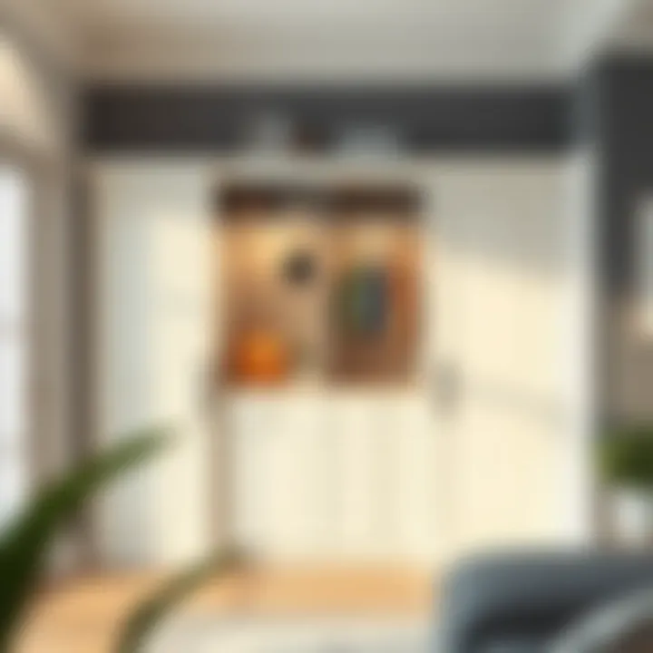 Contemporary vestiyer with innovative features, perfect for organizing entryways efficiently.