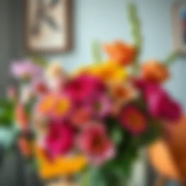 Vibrant Bouquet for Mother's Day A vibrant bouquet of flowers arranged at home