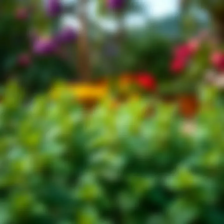 Fresh mint plants in a garden setting