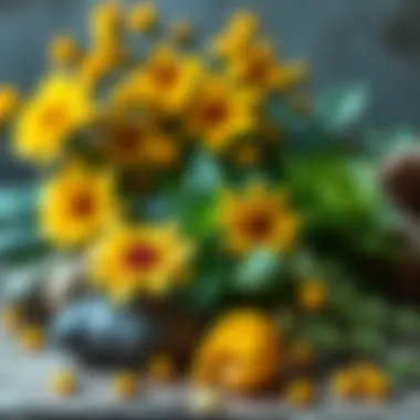 Natural elements showcasing the beauty of green and yellow