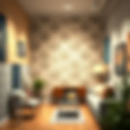 A variety of wallpaper patterns displayed in a well-lit room