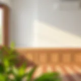 Elegant wooden baseboard in modern interior