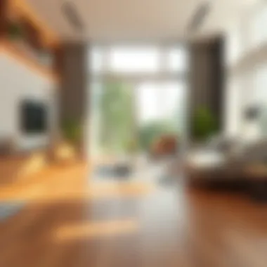 Laminated flooring in modern living room setting