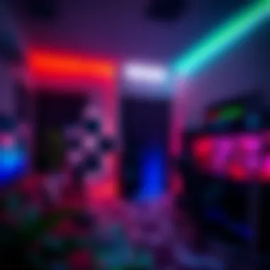 RGB lighting enhancing the atmosphere of a gaming room