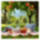 A serene picnic setup in a lush green park
