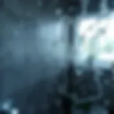 Close-up of water stains on shower glass