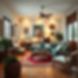 Vintage living room with retro furniture