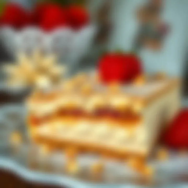 Rich Creamy Dessert A close-up of a rich, creamy dessert highlighting intricate details and textures.