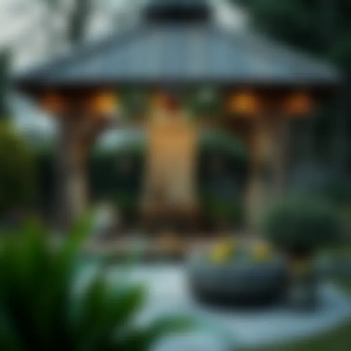 Rustic decor elements enhancing a gazebo's charm