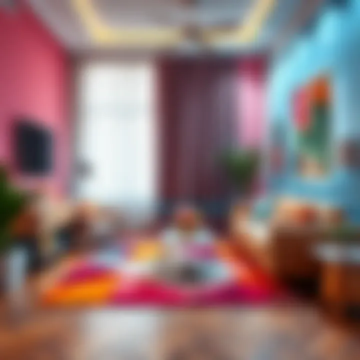 Colorful rug designs enhancing modern interior decor