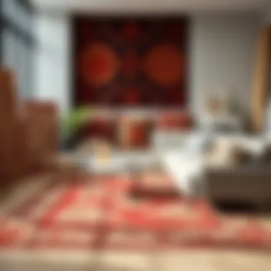 Variety of rug materials displayed in a stylish setting