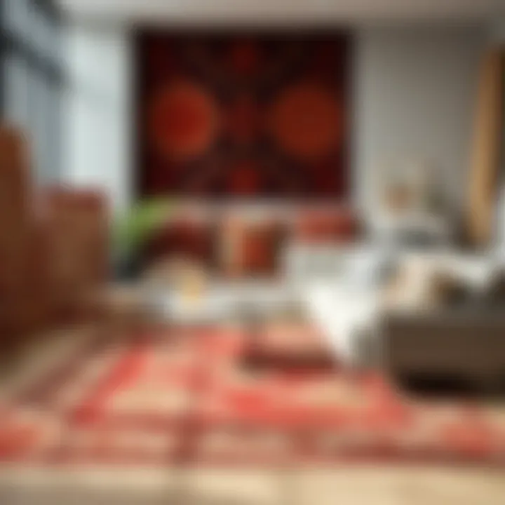 Variety of rug materials displayed in a stylish setting