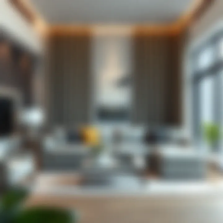 Stylish living room showcasing modern trends in seating and drapery