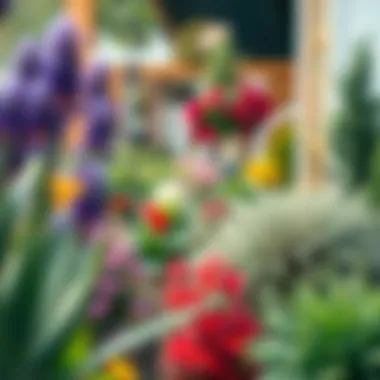 A serene garden scene featuring diverse border plants, integrating nature with human design.