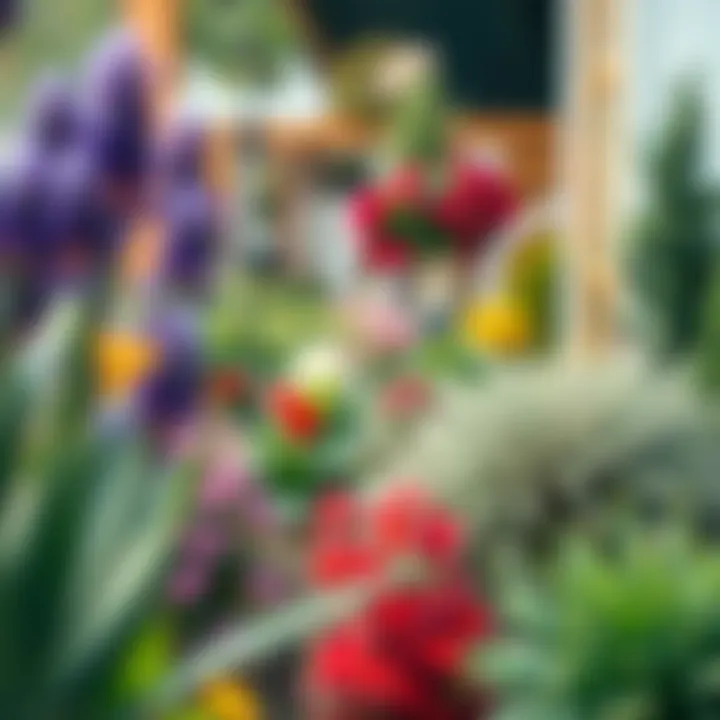 A serene garden scene featuring diverse border plants, integrating nature with human design.