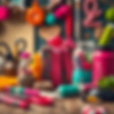 A creative DIY project with colorful materials and tools