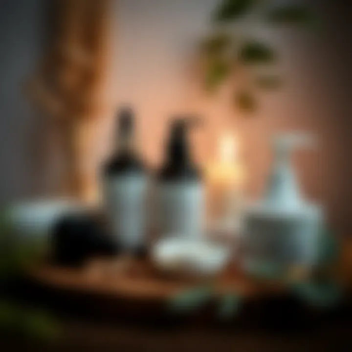 Natural Skincare Essentials for Acne-Prone Skin A serene skincare setup featuring natural products