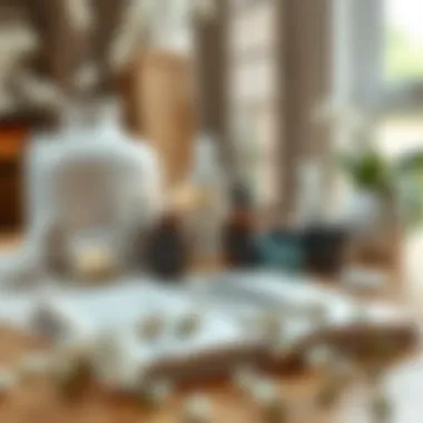 Self-Care and Skincare Journal for Healthy Skin A tranquil scene with a journal and skincare products, emphasizing self-care