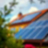 Solar panel installation on a residential roof